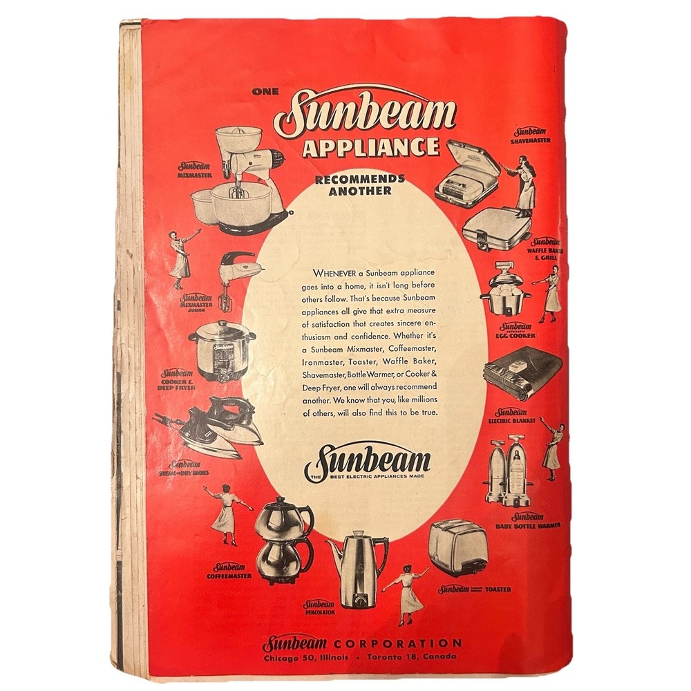 Sunbeam Automatic Controlled Heat Frypan Electric Cooker Vintage Recipe Book MCM